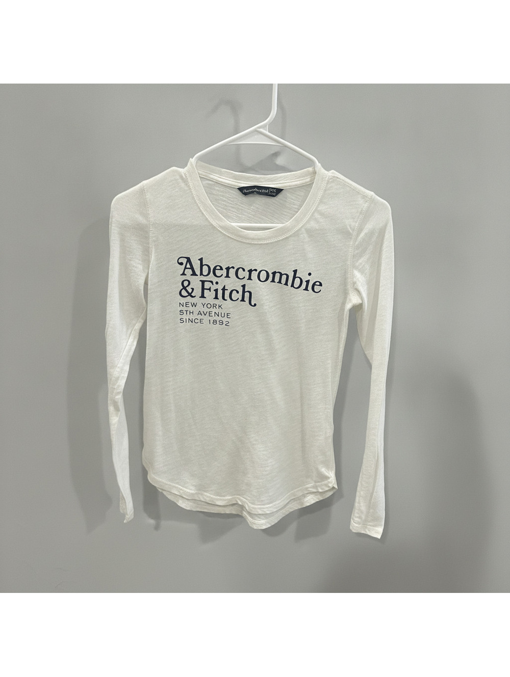 Abercrombie & Fitch Logo Long Sleeve Tee White Women's XXS